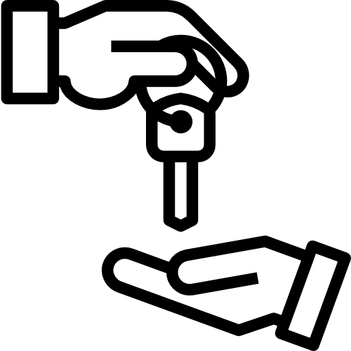 Icono de unas manos entregando unas llaves